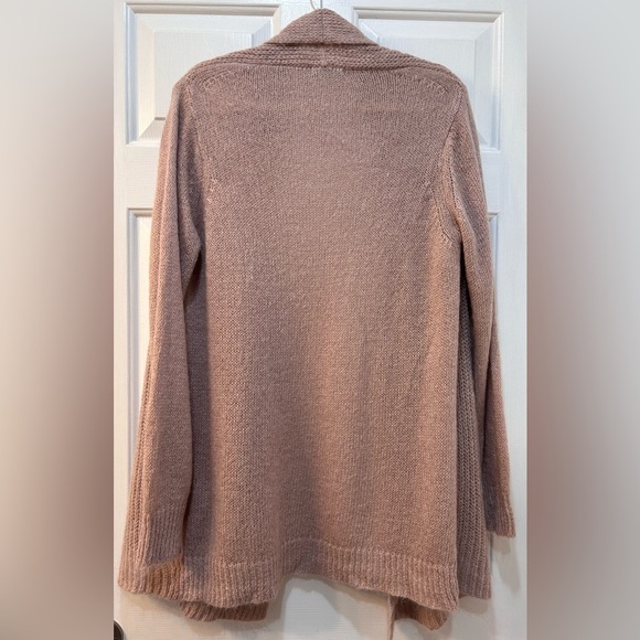 A Ida Open Wool Mohair Cardigan Sweater Size M Mauve Pink Cozy Cottage Bohemian - Picture 2 of 9